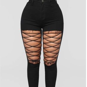 Fashion Nova distressed jeans